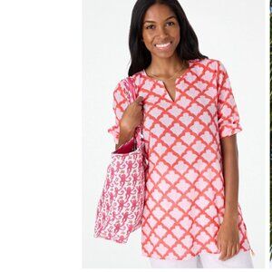 Roller Rabbit Classic Jemina Kurta Tunic Top Size XS